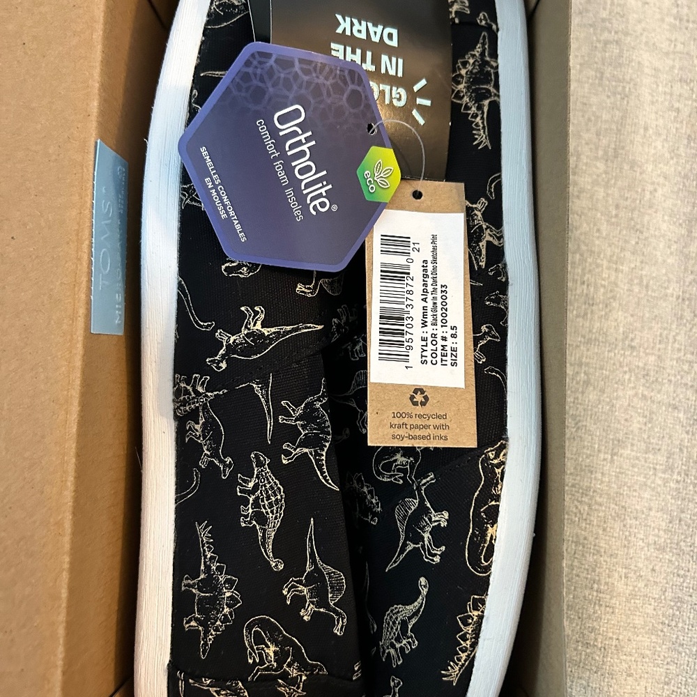 TOMS Alpargata Dino Sketches NWT